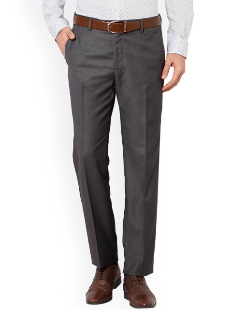 

Van Heusen Men Grey Slim Fit Solid Formal Trousers