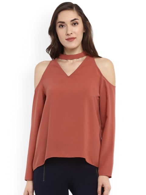 

Kazo Women Rust Brown Solid Top