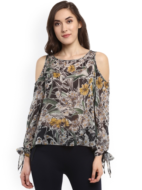 

Kazo Women Black Floral Printed Top