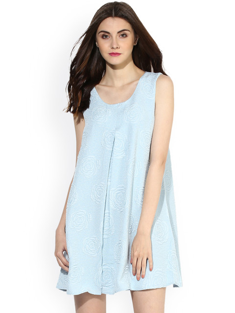 

Kazo Women Blue Printed A-Line Dress