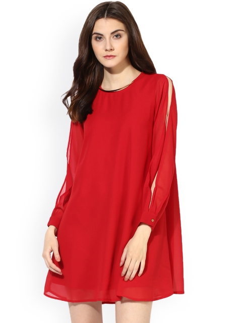 

Kazo Women Red Solid Empire Dress