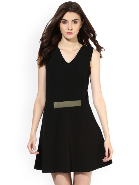 

Kazo Women Black Solid Empire Dress