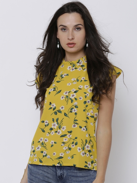 

Tokyo Talkies Women Yellow Floral Printed Top