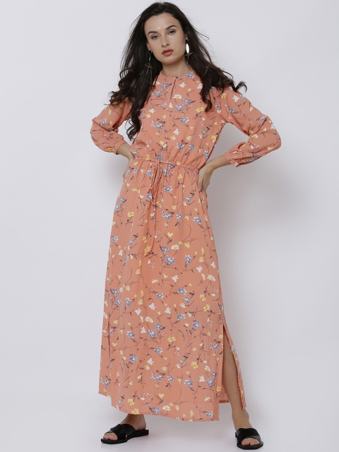 

Tokyo Talkies Women Peach-Coloured Printed Maxi Dress