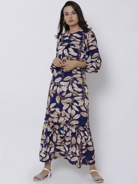 

Tokyo Talkies Women Blue Printed Maxi Dress