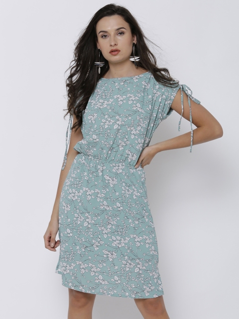 

Tokyo Talkies Women Blue Printed A-Line Dress