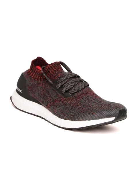 

ADIDAS Men Charcoal Grey & Red Ultraboost Uncaged Running Shoes