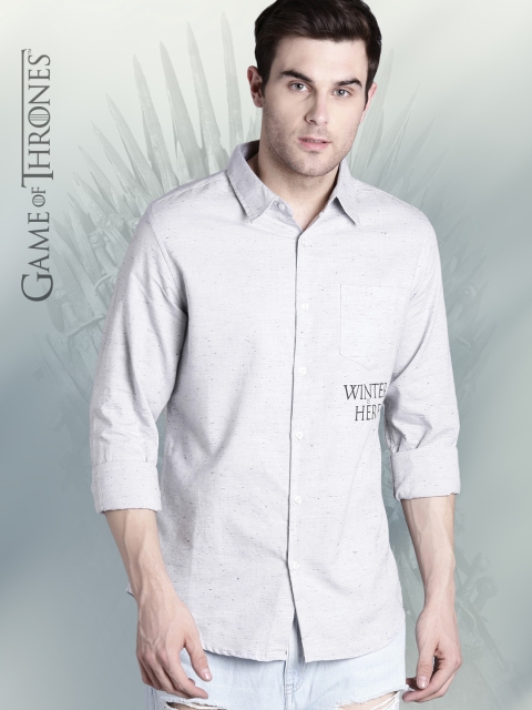 

Game of Thrones by Kook N Keech Men Grey Regular Fit Printed Casual Shirt