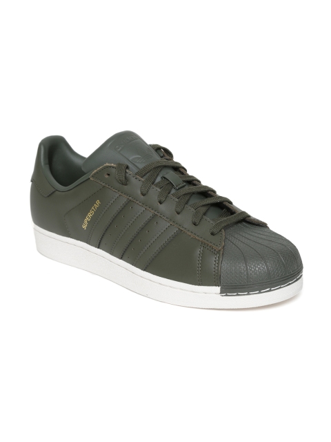 

ADIDAS Originals Men Olive Green Superstar Leather Sneakers