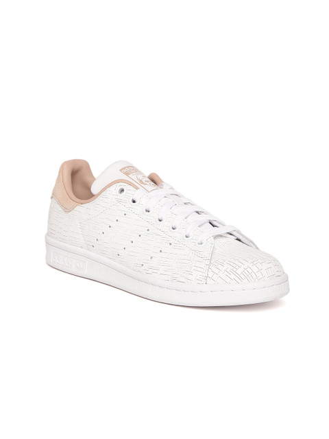 

ADIDAS Originals Women White STAN SMITH Textured Leather Sneakers