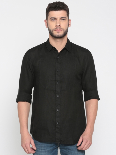 

Jack & Jones Men Black Slim Fit Solid Casual Shirt