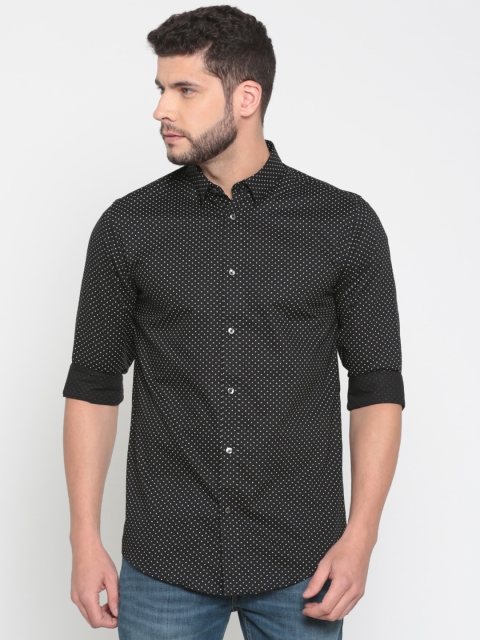 

Jack & Jones Men Black Slim Fit Printed Casual Shirt