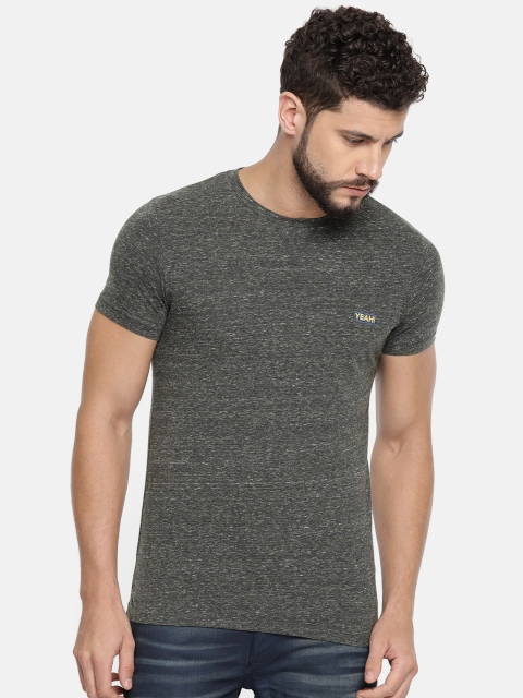 

Jack & Jones Men Grey Solid Round Neck T-shirt