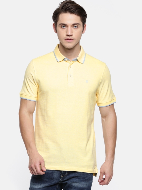 

Jack & Jones Men Yellow Solid Polo T-shirt