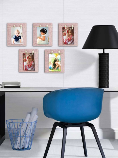 

Story@home Set of 5 Pink Wooden Photo Frames