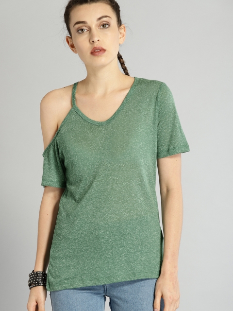 

Roadster Women Green Solid Top