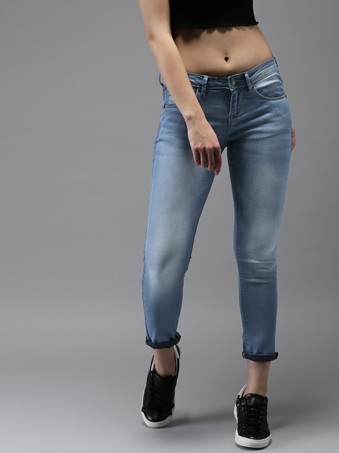 

Moda Rapido Women Blue Skinny Fit Mid-Rise Clean Look Stretchable Cropped Jeans