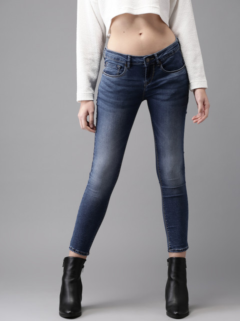 

Moda Rapido Women Blue Skinny Fit Mid-Rise Cropped Clean Look Stretchable Jeans