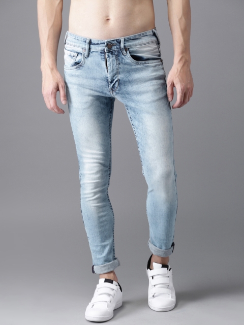 

HERE&NOW Men Blue Skinny Fit Mid-Rise Clean Look Stretchable Jeans