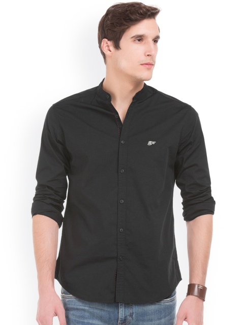 

Ed Hardy Men Black Solid Casual Shirt