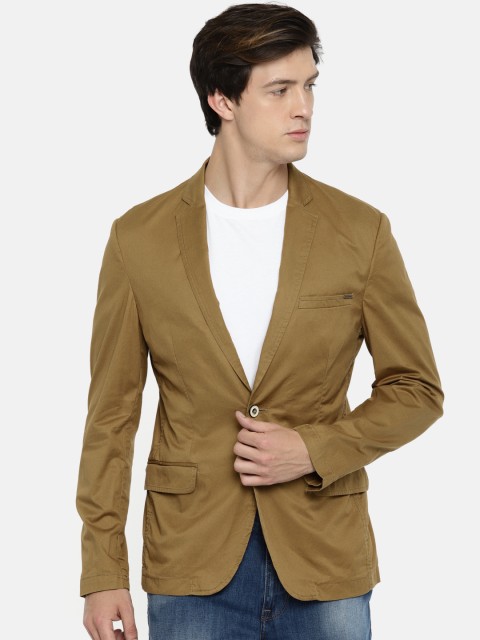 

Park Avenue Men Brown Solid Slim Fit Casual Blazer