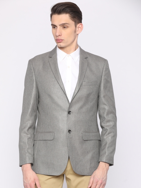 

Park Avenue Men Grey Solid Slim Fit Formal Blazer