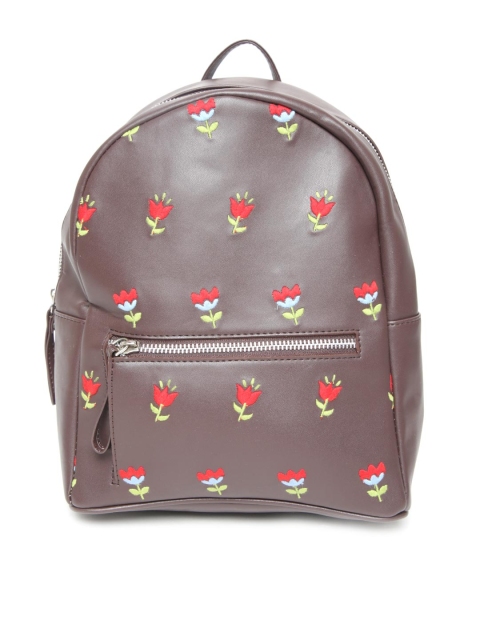 

Kanvas Katha Women Brown Embroidered Detail Backpack