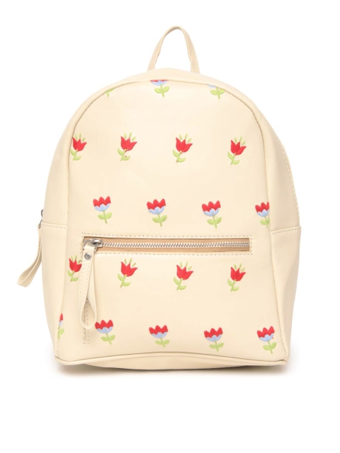 

Kanvas Katha Women Beige Embroidered Detail Backpack