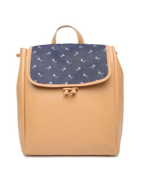 

Kanvas Katha Women Brown & Navy Blue Solid Backpack