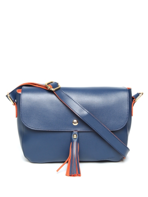 

Kanvas Katha Navy Blue Solid Sling Bag