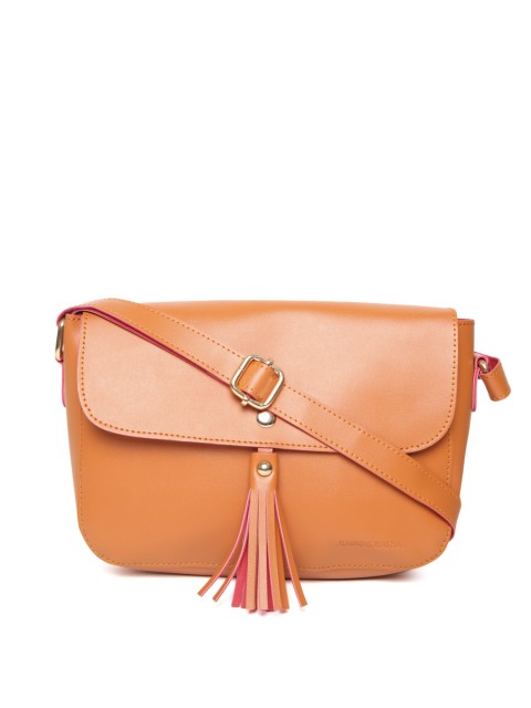 

Kanvas Katha Tan Brown Solid Sling Bag
