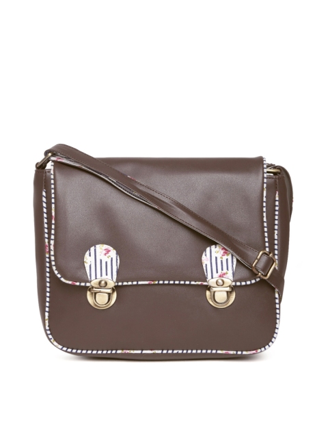 

Kanvas Katha Coffee Brown Solid Sling Bag