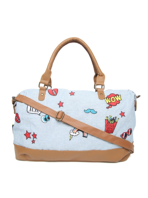 

Kanvas Katha Blue Oversized Embroidered Shoulder Bag with Sling Strap