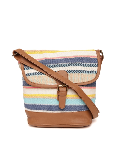 

Kanvas Katha Multicoloured Striped Sling Bag, Multi
