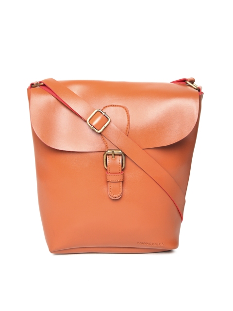 

Kanvas Katha Tan Brown Solid Sling Bag