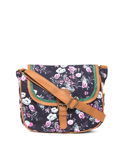 

Kanvas Katha Purple & Pink Floral Print Sling Bag