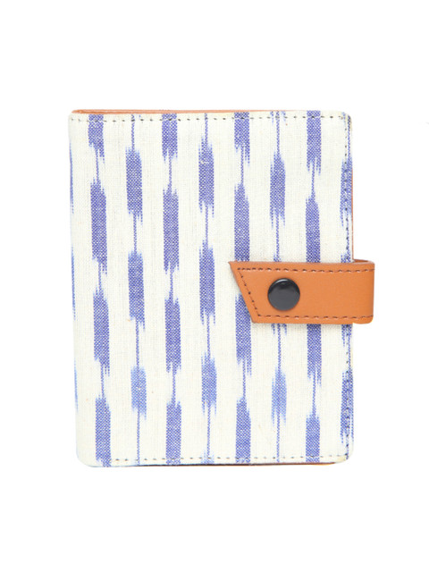 

Kanvas Katha Women Off-White & Blue Self Design Two Fold Wallet