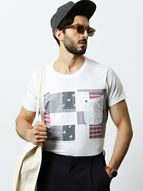

Mr Bowerbird Men White Patchwork Tee