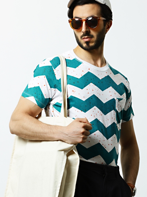 

Mr Bowerbird Men Teal Blue & White Tile Terrazzo Tee