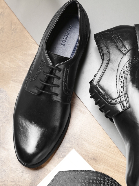 

INVICTUS Men Black Formal Derbys with Brogue Detail