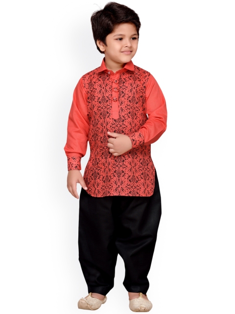 

Aj DEZInES Boys Red & Black Printed Kurta with Salwar