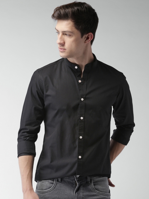 

Mast & Harbour Men Black Slim Fit Solid Casual Shirt