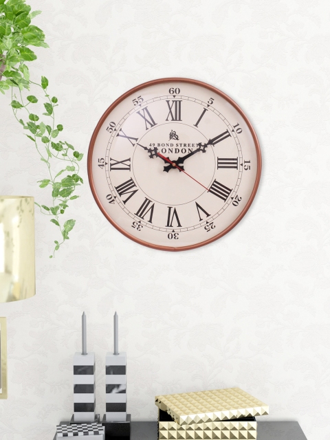 

Home Sparkle Cream-Coloured Round Solid Analogue Wall Clock