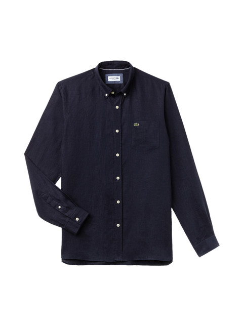 

Lacoste Men Navy Blue Regular Fit Solid Casual Shirt