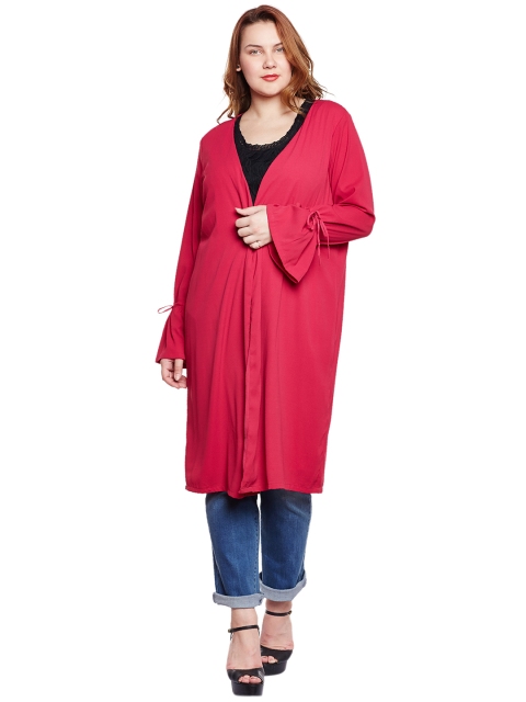 

JUNAROSE Plus Size Magenta Solid Open Front Shrug
