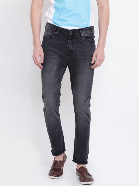 

United Colors of Benetton Men Charcoal Grey Carrot Fit Mid-Rise Stretchable Jeans