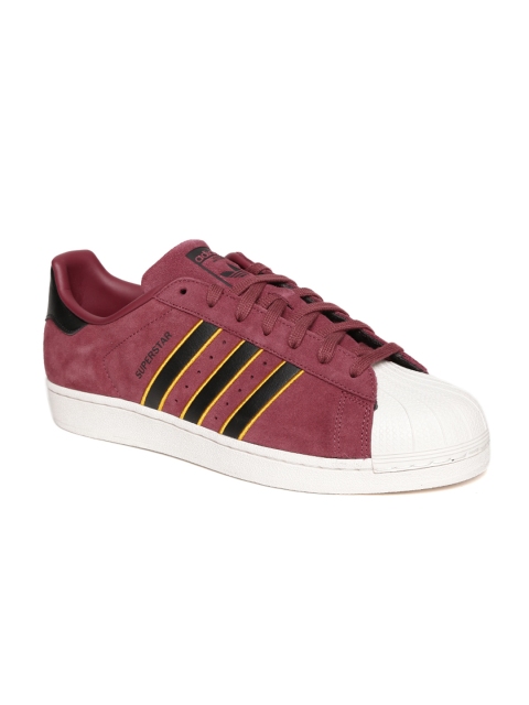 

ADIDAS Originals Men Burgundy Superstar Leather Sneakers