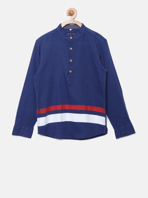 

SCULLERS Boys Blue Regular Fit Casual Shirt