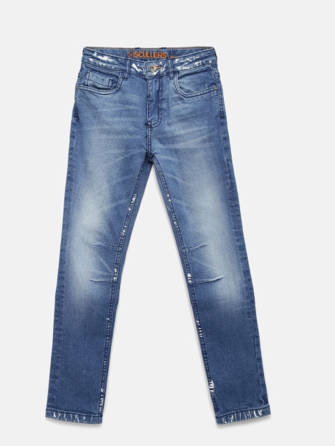 

SCULLERS Boys Blue Regular Fit Mid-Rise Clean Look Stretchable Jeans