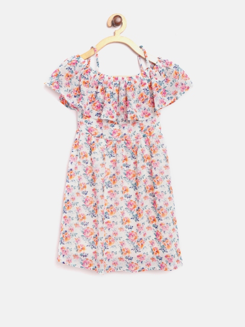 

SCULLERS Girls Multicoloured Printed A-Line Dress, Multi